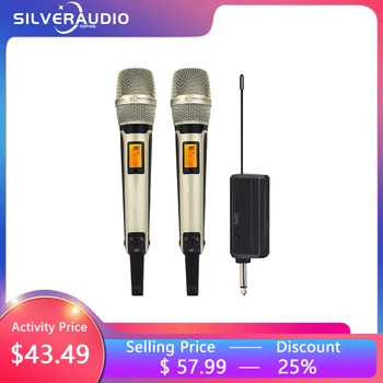 GAW-SKM9000B UHF En Kaliteli Kablosuz Çift Mikrofon karaoke hoparlörü Performans DJ Şarkı Canlı 1 Alıcı İle 2 Mikrofon