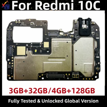 Anakart MB Xiaomi Redmi için 10C 220333QAG Anakart, 64GB, 128GB, Küresel Sürüm, Orijinal Unlocked Ana devre kartı
