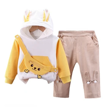 Yeni Sonbahar Moda Bebek Giysileri Takım Elbise Çocuk Kız Hoodies Pantolon 2 adet / takım Toddler Rahat Kostüm Çocuklar Kıyafetler Bebek Eşofman