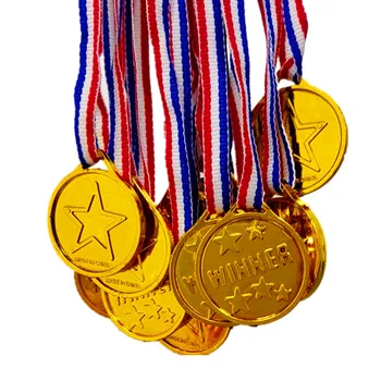 100 adet Çocuk Altın Plastik Kazananlar Madalya Spor Günü Parti Çantası Ödül Ödülleri Oyuncaklar İçin parti dekor