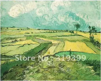 Vincent Van Gogh Yağlıboya, Buğday Alanları Bulutlu Gökyüzü Altında Auvers de, yağ üreme, 100 % el yapımı, ücretsiz DHL Kargo