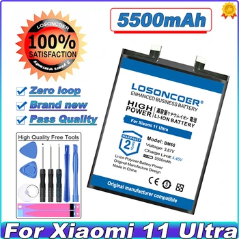 LOSONCOER 5200-5500mAh BM55 BM4X Cep Telefonu Pil İçin Xiaomi Mi 11 pro 11pro 11 Ultra Pil
