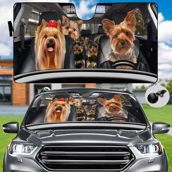 Yorkshire Terrier Araba Güneşlik, Yorkshire Oto Araba Güneş Gölge, Köpek Araba Dekorasyon, Güneşlik Ekran, Araç Cam Kapak,