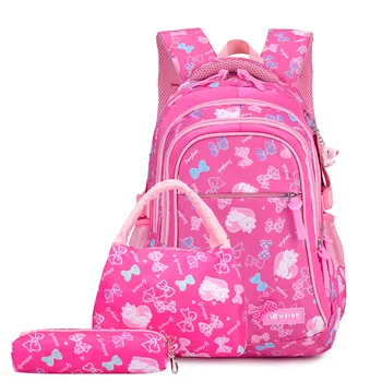 3 adet/takım Çiçek Baskı Okul Çantası Moda Çocuklar Güzel çocuklar için sırt çantaları Kız Öğrenci Mochilas Sırt Çantası Prenses Hediye