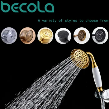 Becola Ücretsiz Kargo Avrupa Tarzı Seramik Yaldızlı Telefon Duş Başlığı Siyah Antika Pirinç duş başlığı B-01