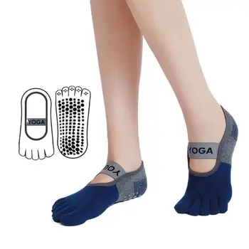 Silikon Nokta Kontrast Renk Pamuk Kat Çorap Bayanlar İçin Beş parmak Çorap Kadın Çorap Yoga Çorap Bale Çorap