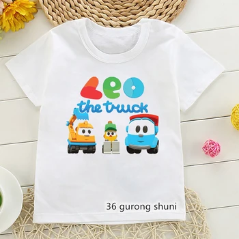 2022 Sıcak Satış Çocuk Tshirt Komik Leo Kamyon Tv Gösterisi Karikatür Baskı Çocuk T-Shirt Kawaii Kız T Shirt Moda Çocuk Giysileri