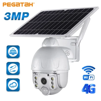 PEGATAH Açık Güneş Kamera 4G / WİFİ Kablosuz Güvenlik Ayrılabilir Güneş Kamera Pil CCTV Video Su Geçirmez Gözetim Kamera