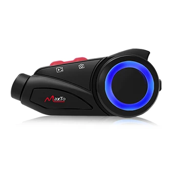 Sıcak Satış MaxTo M3S Kablosuz Motosiklet Kask Bluetooth İnterkom Kulaklık Su Geçirmez Anti-shake ile HD 2K Kamera Kaydedici