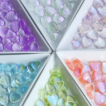 Sevgililer Günü Tırnak Charm Reçine Aşk Kalp Parçaları 3D Kristal Taşlar Tırnaklar üzerinde Basın Glitter Rhinestones Dekorasyon Tasarım Manikür