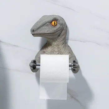 Reçine Dinozor rulo kağıt havlu tutucu WC Doku Rafı Banyo Duvara monte Punch - ücretsiz Raf Doku Rafı Rulo Kağıt Askı Rafı