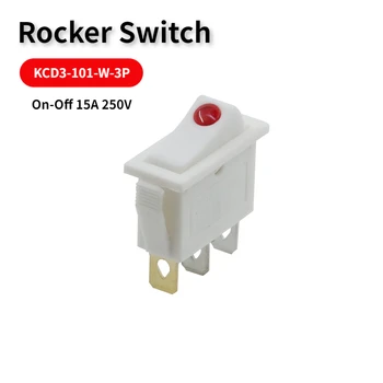10 Adet / grup KCD3-101-W-3P Beyaz Renk On-Off 2 Pins 13.5 * 31 Kedi Gözü Rocker Anahtarı