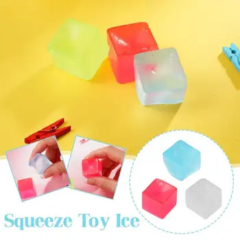 Mini Squishy Oyuncaklar Mochi Buz Blok Stres Topu Oyuncak Fidget Kawaii Balık Oyuncak Sıkmak Pençe Küp Kabartma Oyuncak Şeffaf Stres S9f9