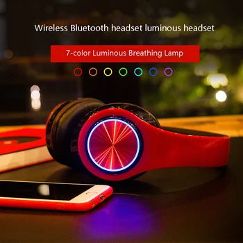 Kablosuz Bluetooth kulaklıklar oyun kulaklıklar Surround Stereo kulaklık USB mikrofon ile renkli ışık PC dizüstü kulaklık