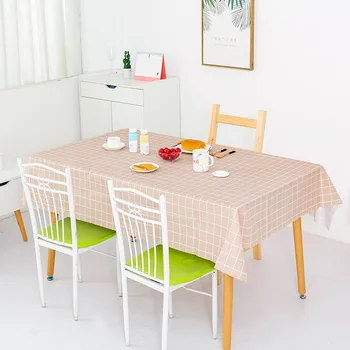 Iskandinav masa örtüsü su geçirmez, anti-haşlanma, yağsız, tek kullanımlık plastik ev masa örtüsü kahve ekose kumaş masa mat