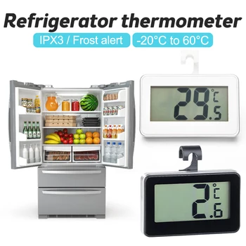 Elektronik Buzdolabı Termometre Dijital Dondurucu oda termometresi Su Geçirmez Buzdolabı Sıcaklık Monitör Alarm Fonksiyonu ile