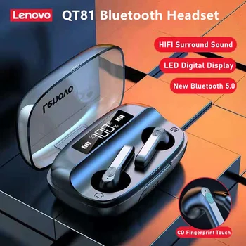Lenovo QT81 TWS kablosuz kulaklıklar Bluetooth Kulaklık Stereo Spor Su Geçirmez Kulaklık Gürültü Önleyici Kulaklıklar Mikrofon ile