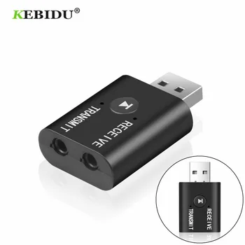 Kebidu 2 İN 1 Bluetooth 5.0 Alıcı Verici Kablosuz USB 3.5 mm AUX Ses Mini Müzik Adaptörü İçin araba hoparlörü PC TV