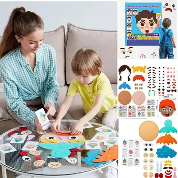 Dokunmamış Duygular Değişim Keçe Kurulu Güzel Kart Yüz İfadeleri Montessori Oyuncaklar DIY Hayal
