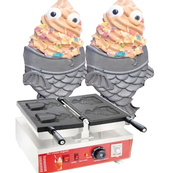 Mini 110 v 220 v - 240 v Wink Göz Balık Waffle koni makinesi dondurma Taiyaki waffle makinesi