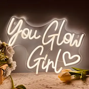 Sen Glow Kız Neon Burcu Özel led ışık Düğün Nişan Süs Doğum Günü Partisi Bar Akrilik Sanat Duvar Süslemeleri Hediye
