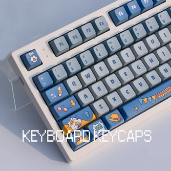 Kamp Kediler Sevimli Keycaps 143 Tuşları Özel MDA Profil için PBT Keycaps Mekanik Klavye Süblimasyon Anahtar kapaklar