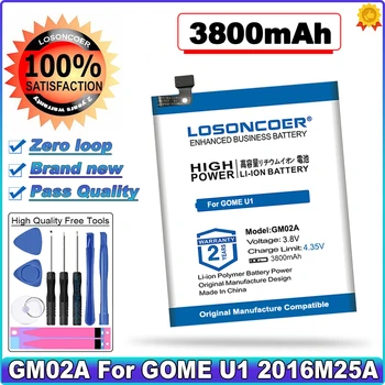 LOSONCOER GM02A GOME U1 2016M25A İçin 3800 mAh Pil