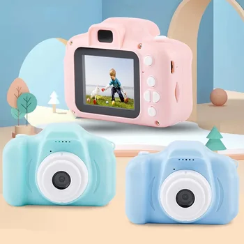 Çocuk Kamera Su Geçirmez 1080P HD Kamera Video Oyuncaklar 2 İnç Renkli Ekran Çocuklar Karikatür Sevimli Açık Kamera SLR Kamera Çocuk Oyuncak