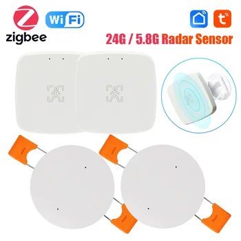 Tuya Zigbee İnsan mmWave Varlığı Sensörü Radar Dedektörü Wifi Akıllı Yaşam Hareket Sensörü İle Parlaklık / Mesafe Algılama Kablosuz