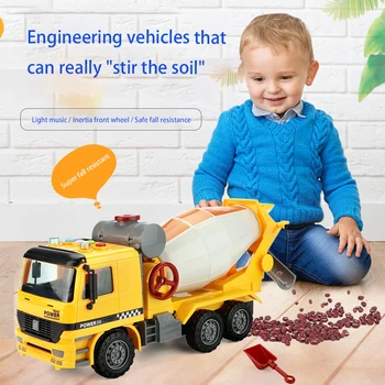 Çocuk atalet büyük simülasyon oyuncak iş makinesi hafif müzik karıştırma çimento damperli kamyon modeli çocuk oyuncakları