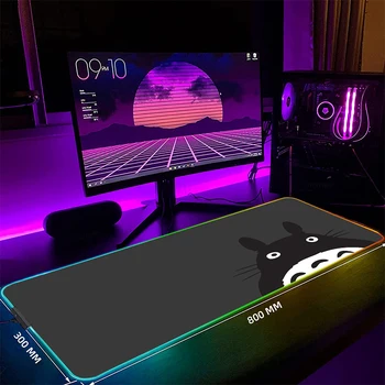 Totoro RGB oyun Mousepad Büyük LED Oyun Mousepads PC sümen Aydınlık Mouse Pad Büyük Klavye Paspaslar Masa Halı Arkadan Aydınlatmalı