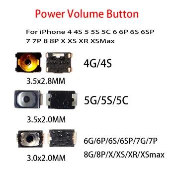 10 adet Güç Düğmesi Ses Açık Kapalı Anahtarı iPhone 4 4S 5 5S SE 5C 6 6S 7 8 Artı X XR XS 11 12 13 Pro Max Mini Bahar Parçası
