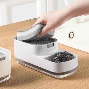 Sabunluk Şişe Otomatik Sıvı Sabunluk mutfak süngeri Fırça saklama kutusu Manuel Sabunluk