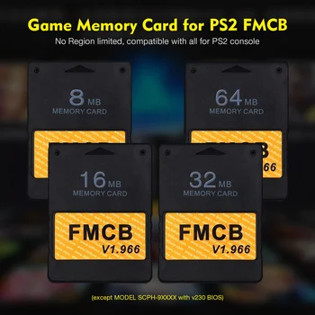 Klasik Siyah PS2 FMCB V1. 966 8 MB/16 MB/32 MB/64 MB Hafıza Kartı PS2 Konsolu Profesyonel Depolama Kartı