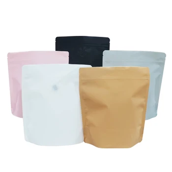 50 Adet Mat Renkli Vana Paketi stand Up Kılıfı Alüminyum Folyo Ambalaj kilitli torba Mylar Depolama gıda torbaları