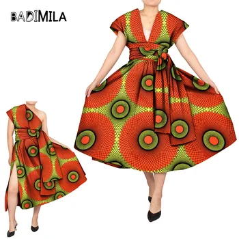Moda Kadın Afrika Dashiki Elbise Ankara Bandaj Pamuk Baskı Elbiseler Artı Boyutu Yaz Afrika Giyim Çoklu Giyim YF105