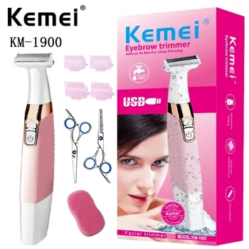 kemei KM-1900 taşınabilir şarj edilebilir elektrikli bayanlar tam Vücut saç kesme tıraş makinesi Epilatör