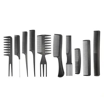 Saç Tarak Taşınabilir Boyutu 10 adet / takım Plastik Salon Saç Şekillendirici Kuaförlük Plastik Berberler Fırça Tarak Seti