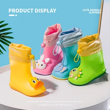 Yeni Kız Rainboots Klasik Su Geçirmez çocuk Ayakkabıları çocuk yağmur çizmeleri PVC lastik çizmeler Çocuklar Bebek su ayakkabısı Erkek yağmur çizmeleri çocuklar