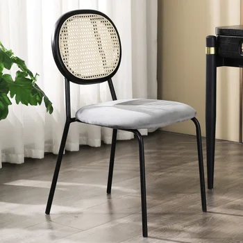 IHOME kamış örgü yemek sandalyesi Ev İskandinav katı ahşap Avrupa Tasarımcı yemek masası Sandalyeleri Arkalığı Retro Çalışma Sandalyeleri Yeni 2023