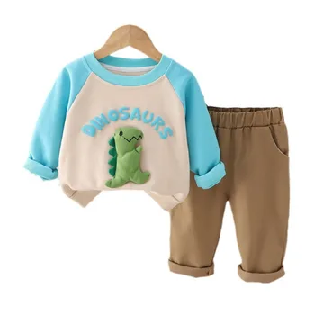 Yeni Sonbahar Bebek Kız Giysileri Takım Elbise Çocuk T-Shirt Pantolon 2 adet / takım Toddler Rahat Kostüm Bebek Erkek Kıyafetler Çocuklar Eşofman