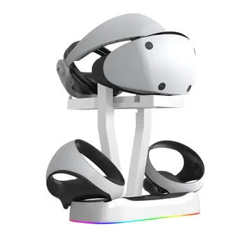 PS VR2 Denetleyici şarj istasyonu tabanı RGB ışık ile Manyetik şarj doku Sony Playstation VR 2 Kulaklık Ekran standı