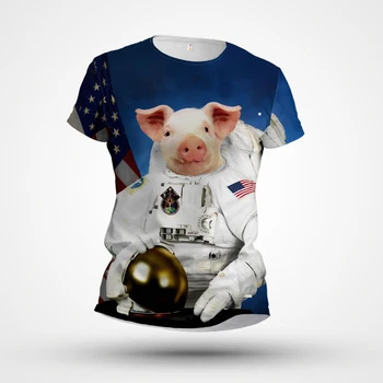 Hayvan T-shirt Yeni 3D Baskı Lüks Desen Kısa Kollu Özelleştirilmiş Fabrika Doğrudan Satış 2023 Yaz Açık Lüks Sıkı Üst