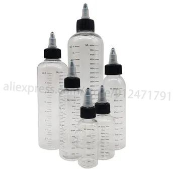20/30 ADET PET plastik sos şişesi şeffaf Sıvı Şişe Mezun Ölçümleri El Sanatları için 30ml 60ml 100ml 120ml