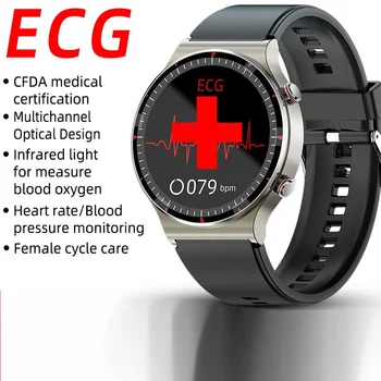 2023 Yeni EKG G08 Smartwatch Gerçek Doğru Veri Kan Oksijen Vücut Sıcaklığı Kalp Hızı Alarmı 10 Çok spor Modları 230mAh Sıcak