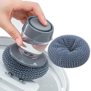 Mutfak Sabunu Dağıtım Palmiye Fırça Otomatik Sıvı Ekleme Pot Fırça Değiştirilebilir Fırça Kafası Mutfak Temizleme Fırçası Araçları