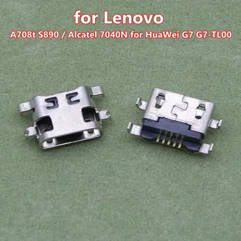 10-100 ADET mikro usb ters ağır plaka 1.2 şarj portu Konektörü Lenovo A708t S890 / Alcatel 7040N için G7 G7-TL00