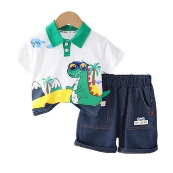 Yeni Yaz çocuk kıyafetleri Bebek Kız Giysileri Bebek Erkek Karikatür T-Shirt Şort 2 adet / takım Toddler Rahat Kostüm Çocuklar Eşofman