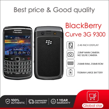 BlackBerry Curve 3G 9300 Yenilenmiş Orijinal Unlocked Cep Telefonu 16GB 2GB RAM 8MP Kamera ücretsiz kargo