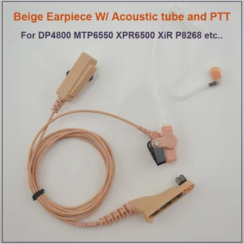Renk Bej 2 kablolu Kulaklık Handsfree kulaklık Düşük Gürültü Akustik tüp ve PTT (Bas-Konuş) MOTOTRBO DP4800 MTP6550 vb